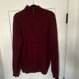 Jeremy Argyle NYC Men's Mock Neck 1/4 Zip Cashmere Sweater Burgundy L